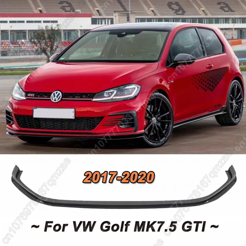 Per Vw Volkswagen Golf Mk 7.5 Gti 2017 2018 2019 2020 3-Stage Anteriore Lip Gloss Nero Tcr Paraurti Anteriore Splitter Lip Body Kit