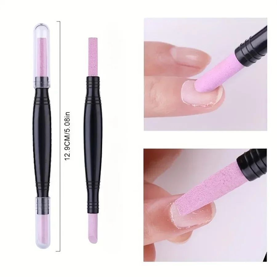 Dual-Ended Pumice Stone Nail Care Pen - Odorless Cuticle Remover & Dead Skin Trimmer for Hands, Feet & Nails