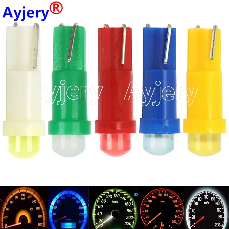 

AYJERY 20 шт./лот W1.2W T5 LED 12V автомобильный боковой клин приборной панели светильник лампочка холодный синий красный зеленый желтый