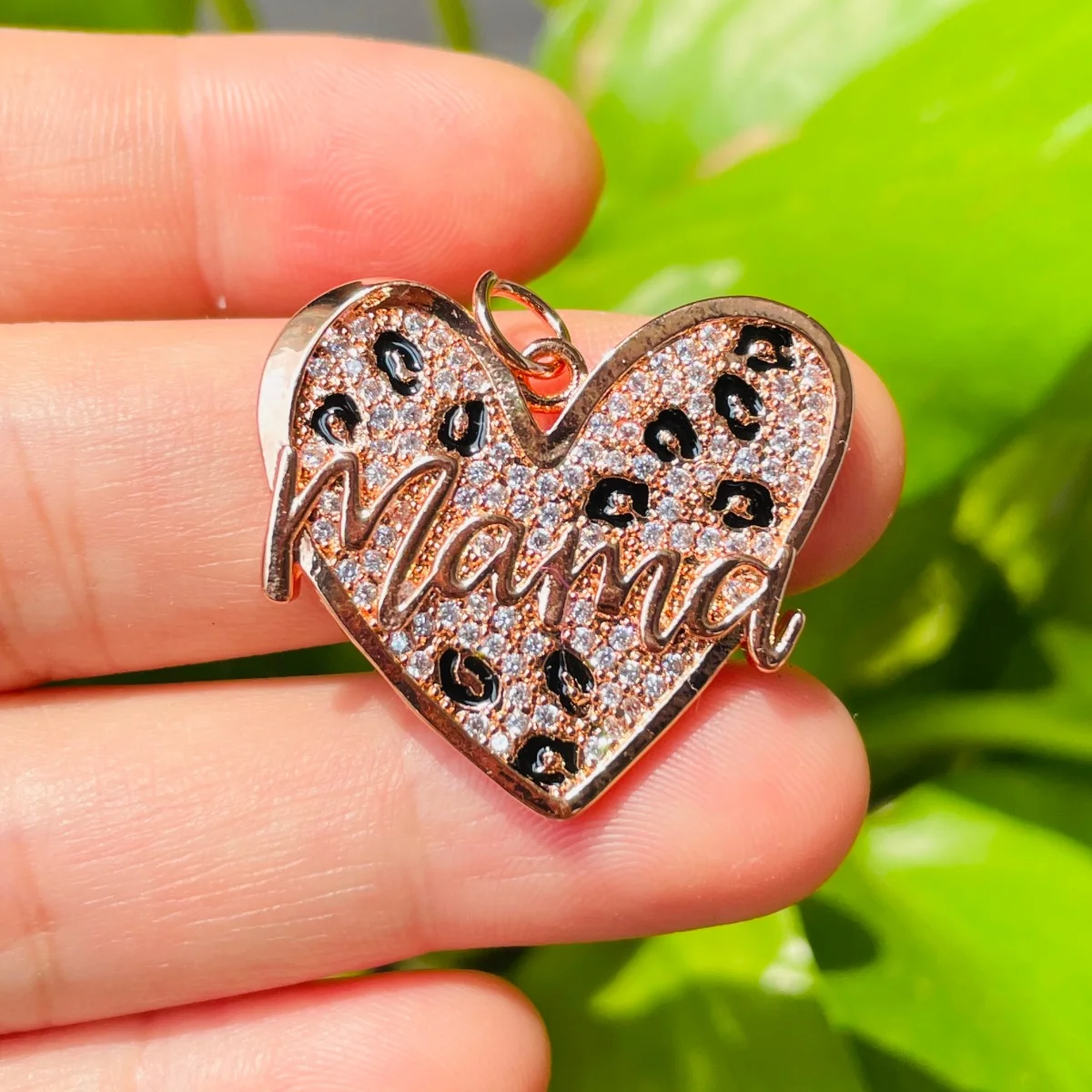 5pcs Leopard Print Mom Heart Charms for Mother's Day Jewelry Making  Zirconia Pave Pendants for Necklace Bracelet Handcraft AliExpress