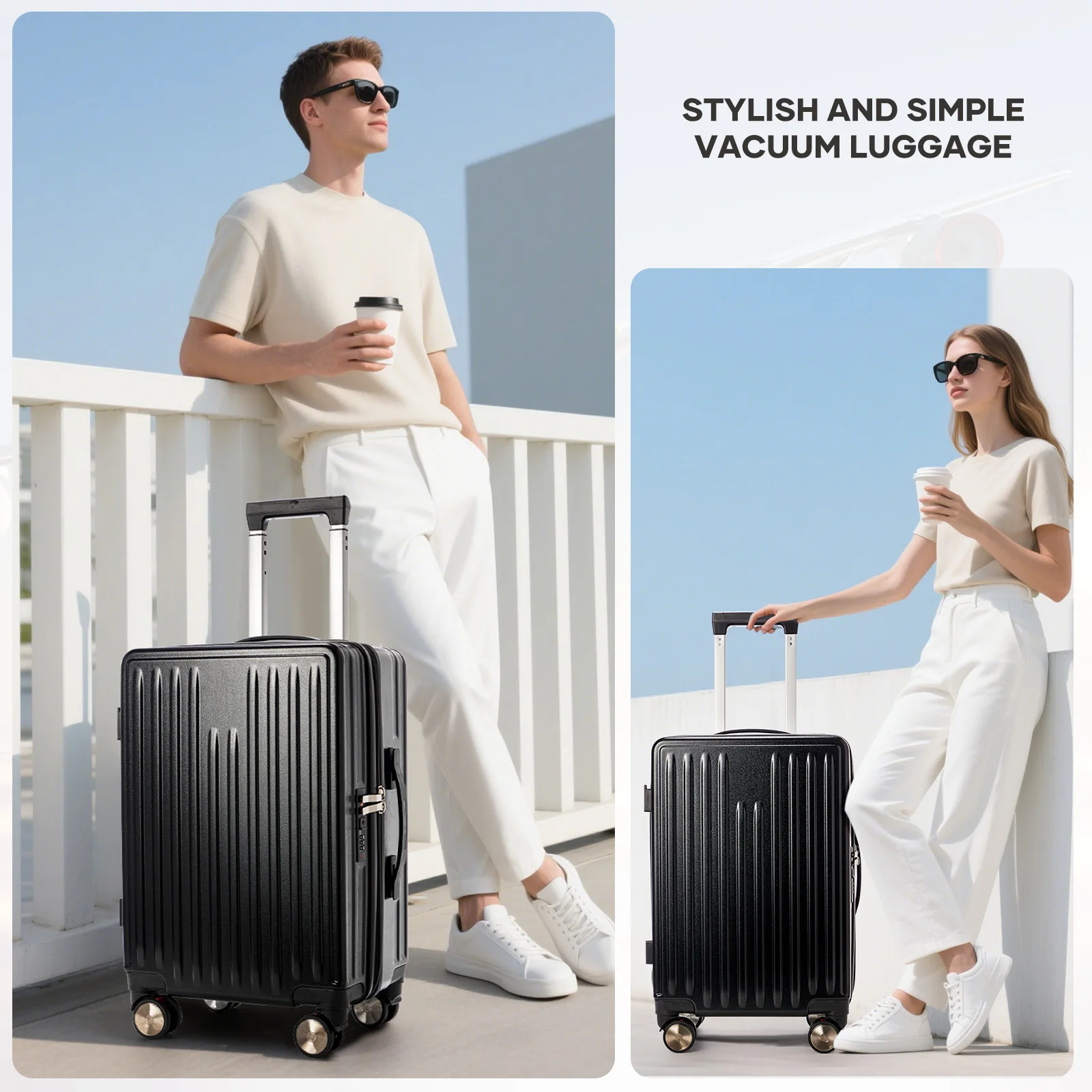 New Valigie, Suitcase Plane Cabin Luggage Vacuum Compression roller Luggage, Vacuum Storage For Clothes，Large Size Suitcase