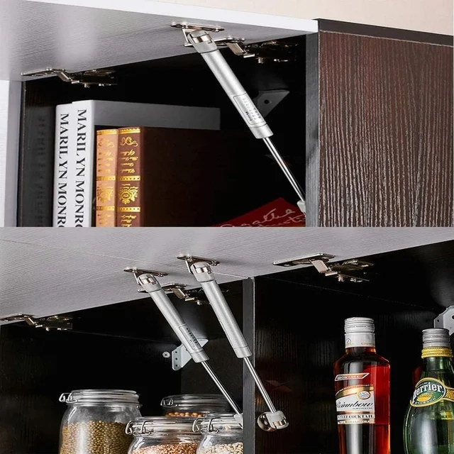 2/4 ชิ้นบานพับเฟอร์นิเจอร์ตู้ครัวประตูลิฟท์นิวเมติกสนับสนุน 20-200N แก๊สไฮดรอลิกสําหรับเฟอร์นิเจอร์ไม้ฮาร์ดแวร์ 6