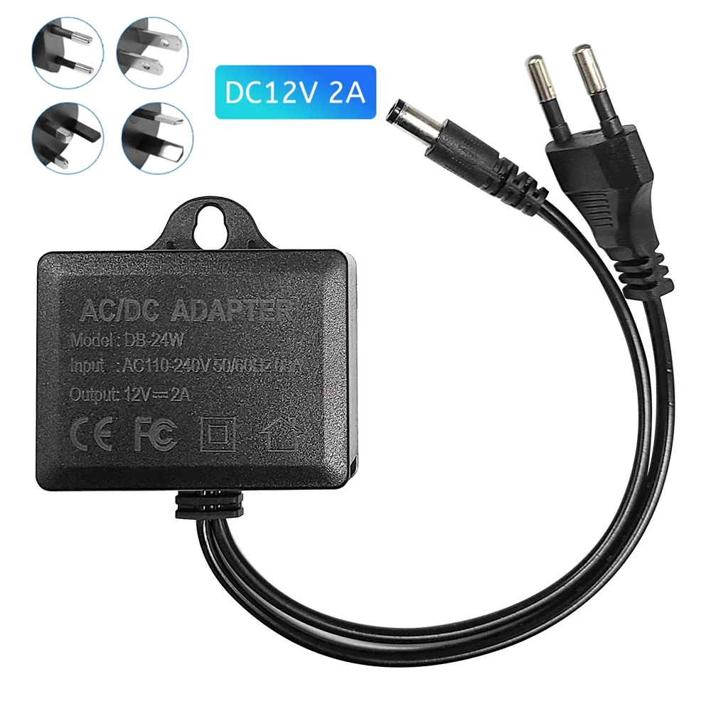 AC/DC 12V 2A CCTV Camera Power Adapter Outdoor Waterproof EU US Plug Adapter CCTV Camera Charger power adapter,power supply