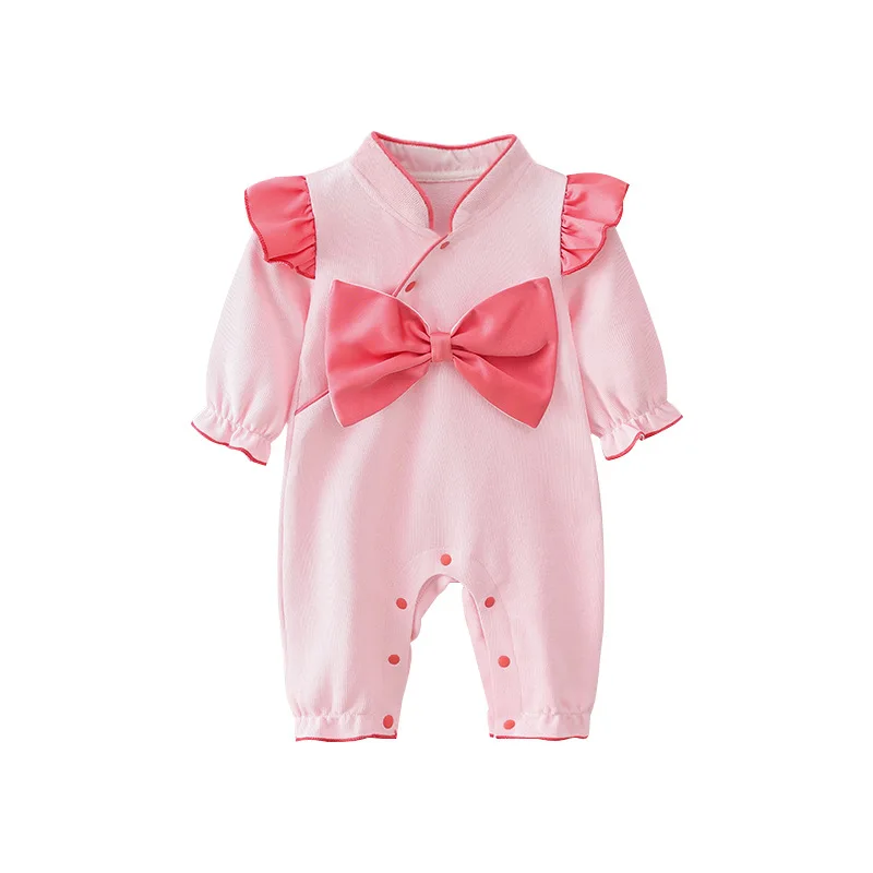 

Newborn Baby Girls Clothes Sets Autumn Princess Jumpsuit + Hairband 2 pieces/set Infant Girls Bodysuits Onesie with Big Bow 0-2Y