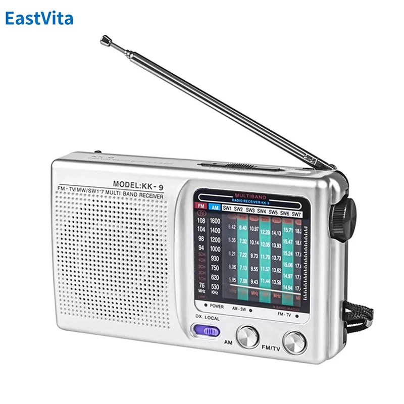 Portable Radio KK9 SW AM FM Weather Radio Bluetooth Rechargeable Mini Receiver For Emergency Hurricane Walking