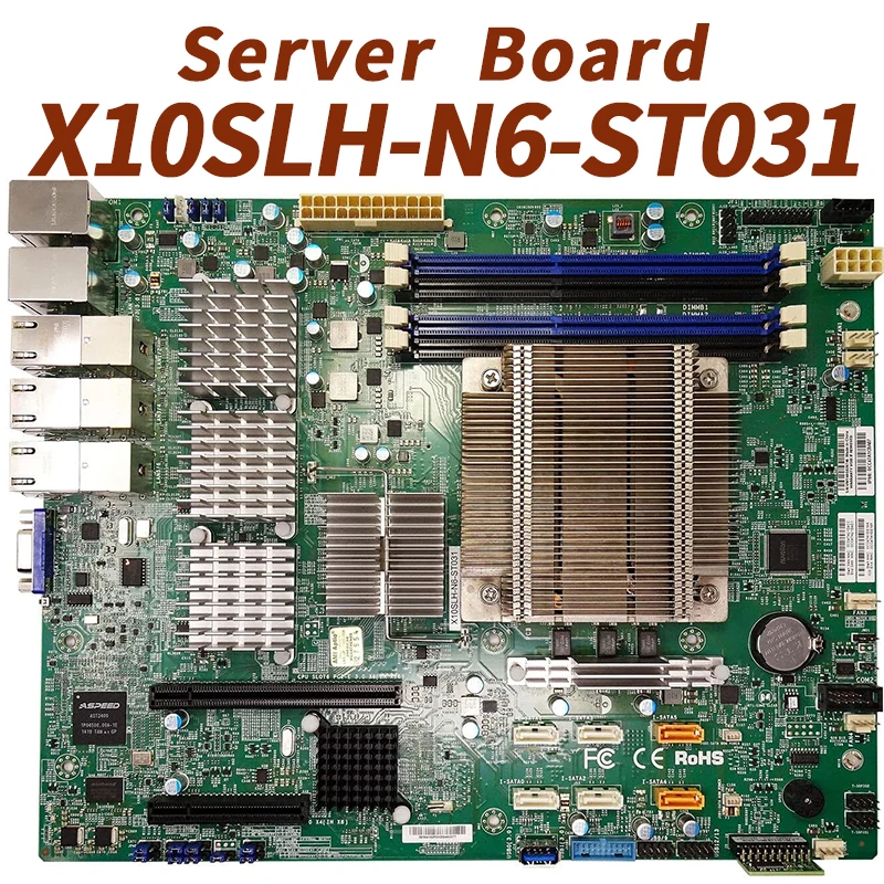 

X10SLH-N6-ST031 For Supermicro Server Motherboard X540-T2 C226 DDR3 Support E3-12XX V3 High Quality