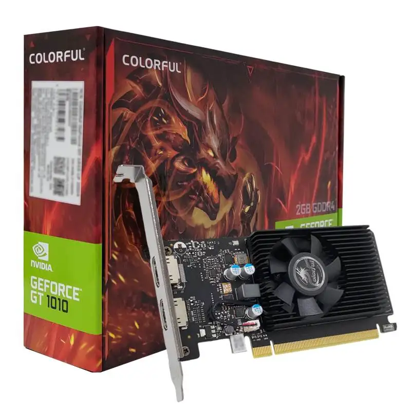 새로운 다채로운 GeForce GT 1010 LP 2GD4 그래픽 카드 GT1010 2GB 64Bit 14Nm GP108 2 ...