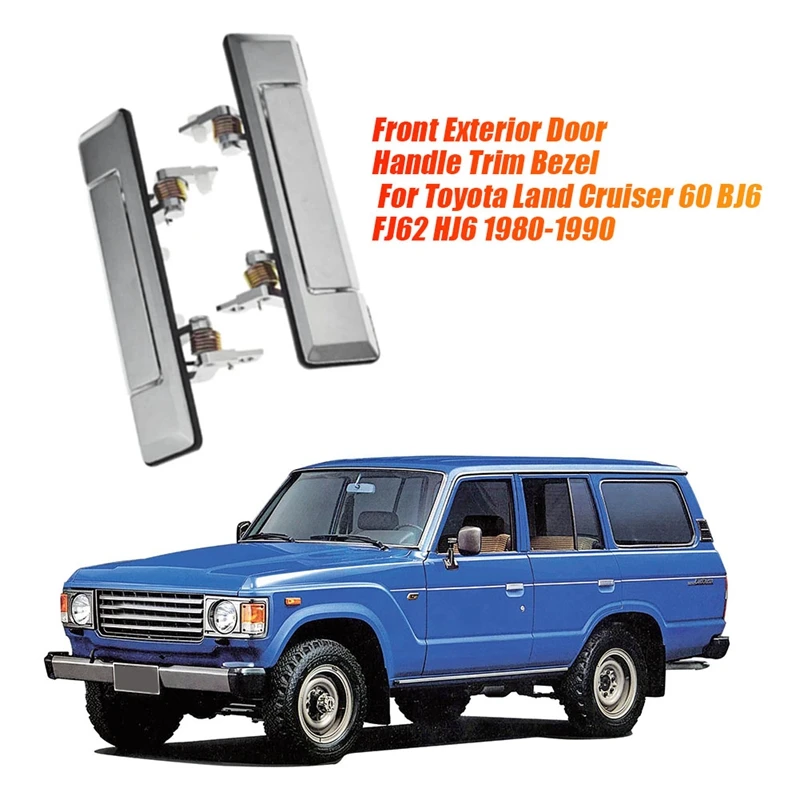 

1 пара, передняя и внешняя дверная ручка, отделка, запчасти для Toyota Land Cruiser 60, BJ6, FJ62, HJ6 1980-1990, 69210-90A00, 69220-90A00