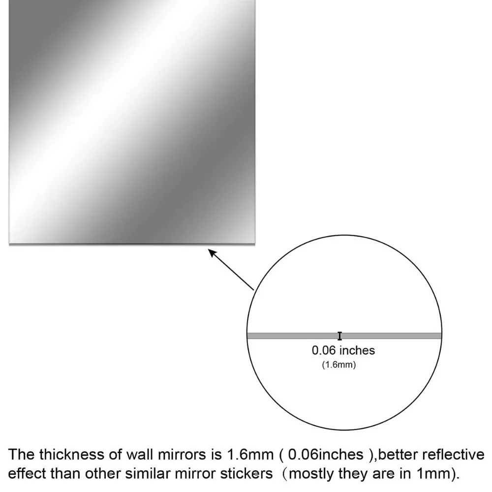 Acrylic Self Adhesive Mirror Sheet Shatterproof DIY