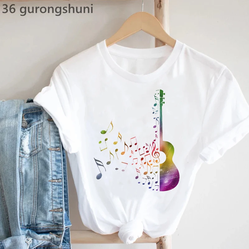 

Rainbow I Love You Like Love Song Graphic Print T-Shirt Women Music Lover Tshirt Femme Short Sleeve T Shirt Female Streetwear