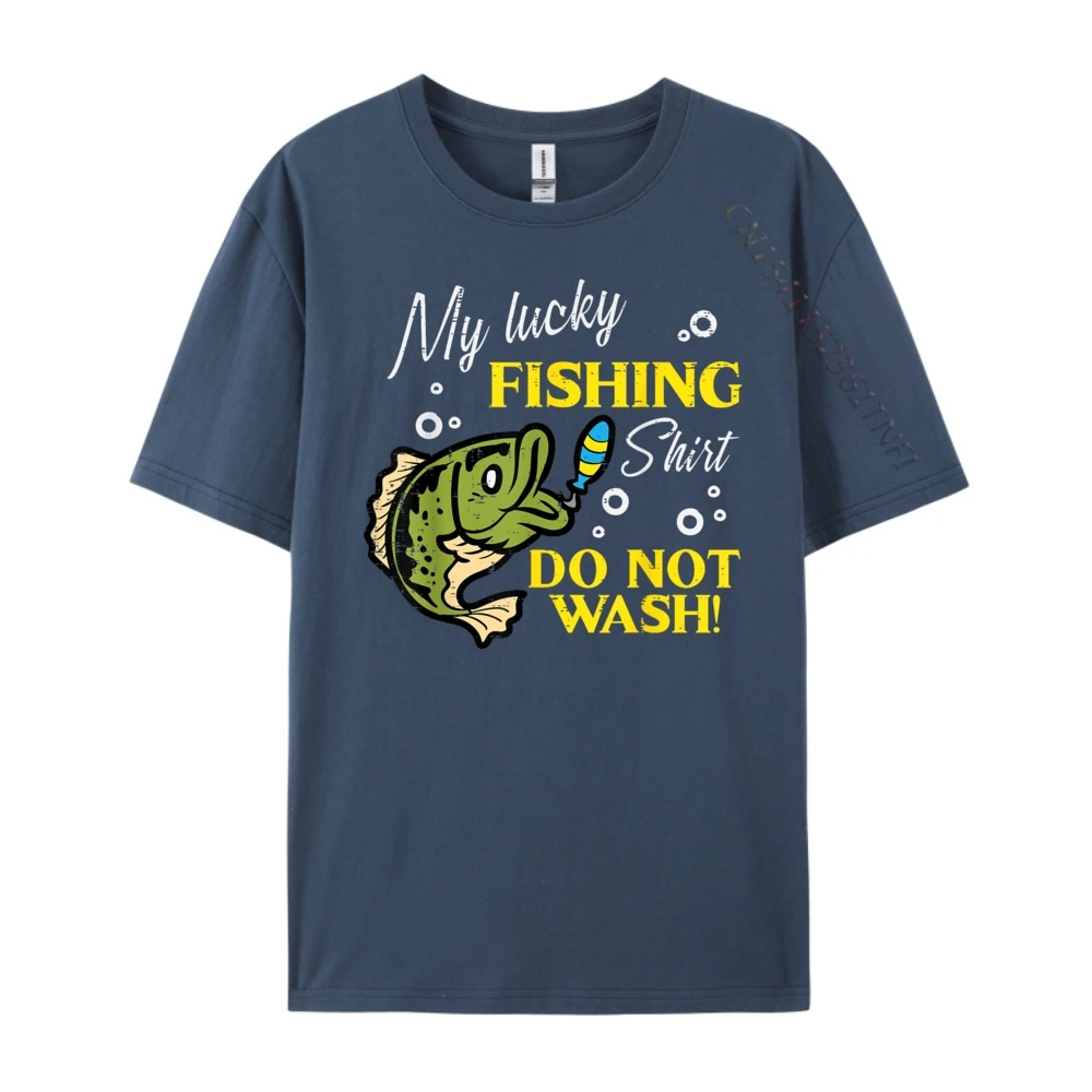 My Lucky Fishing Shirt Do 100% Cotton T-shirts Gift Idea Short Sleeve Letter Tops & Tees Loose Labor Day O-Neck Tshirts Outdoor My Lucky Fishing Shirt Do Not Wash Funny Men Women Kids Boys navy