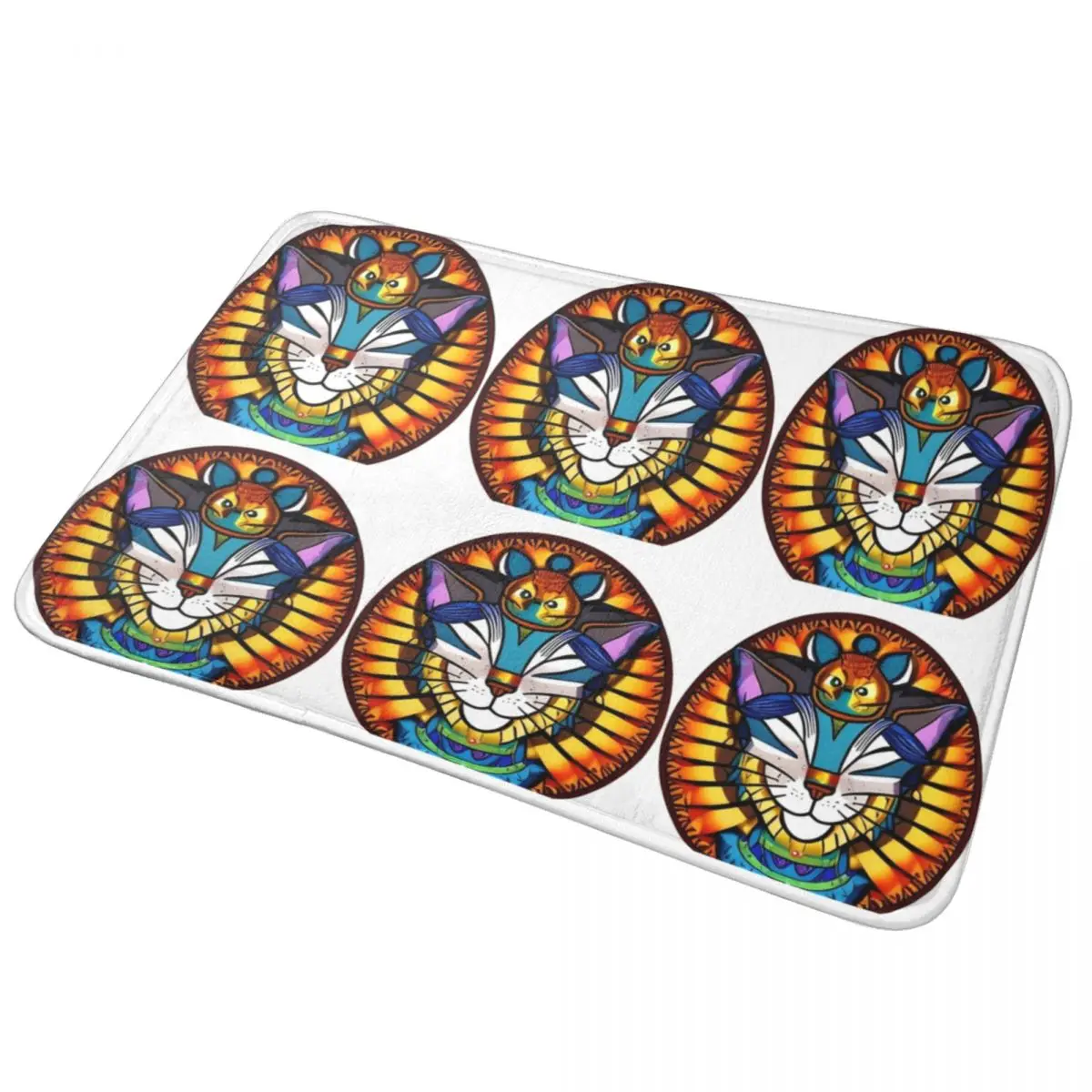 

Psycho Cat God Doormat Non-slip Super Absorbent Bathroom Floor Mats Home Entrance Rugs Kitchen Bedroom Carpet Outdoor Footpad