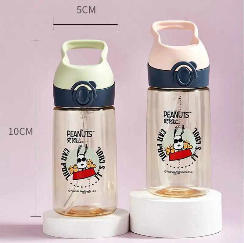 

New Snoopyed Plastic Water Cup Kawaii High Temperature Kindergarten Baby Bottle Water Cup Ppsu Children's Water Cup Straw Cup