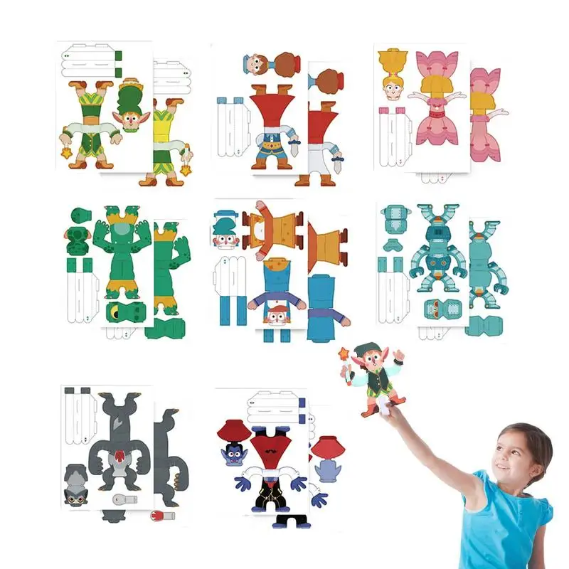 

Paper Folding Set Art Projects Kit Color Paper For Kids Craft With 8 Different Characters 3D Kids Arts And Crafts Kids Craft