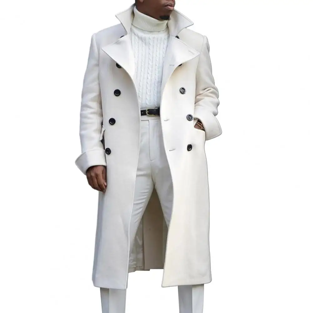 

Button-up Coat Men's Windproof Thick Jacket for Fall Winter Long Sleeve jaqueta masculina