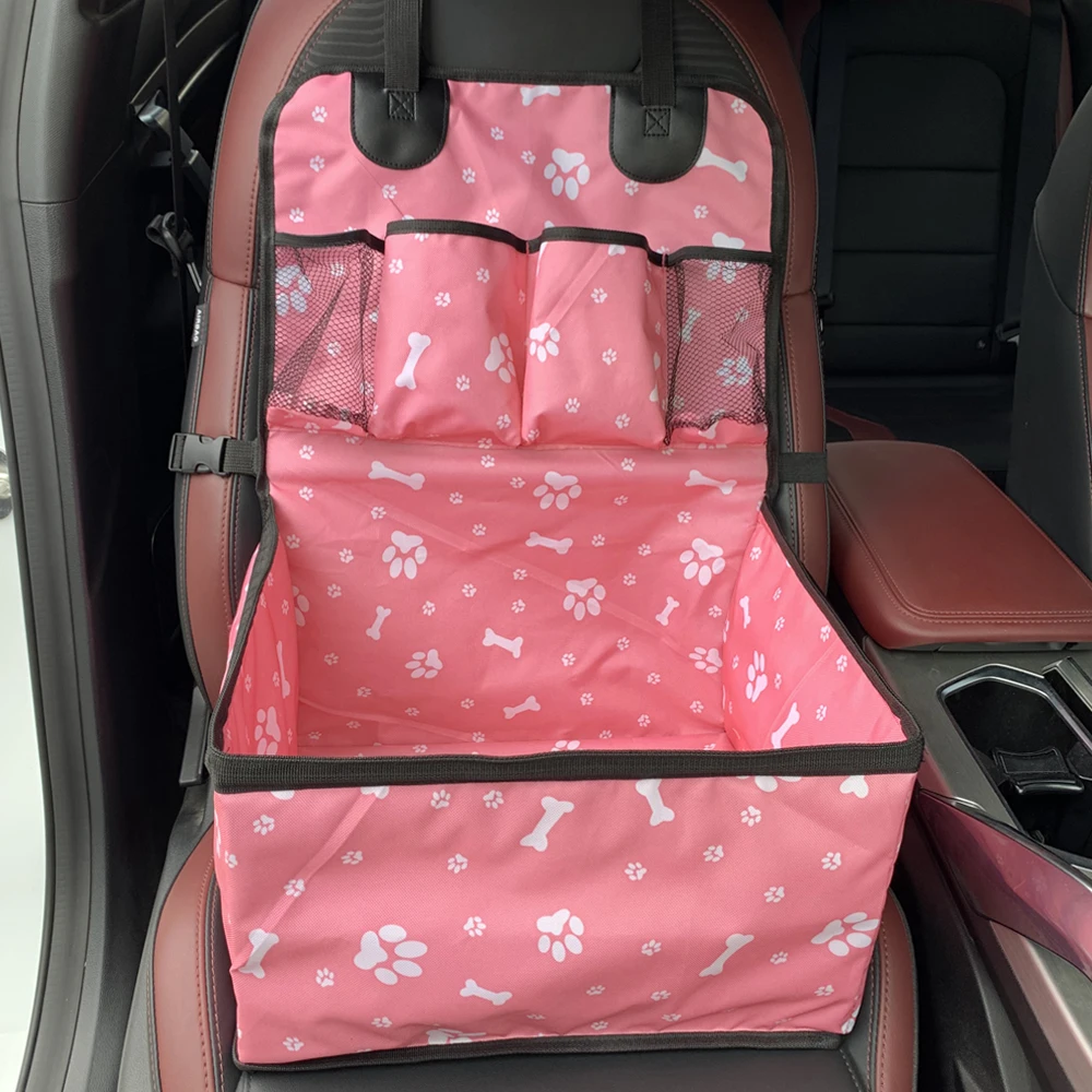 Dog Car Seat With Storage Pockets Scratch Proof Durable Pet Booster Front Seat For Small to Medium Dog dog car seat