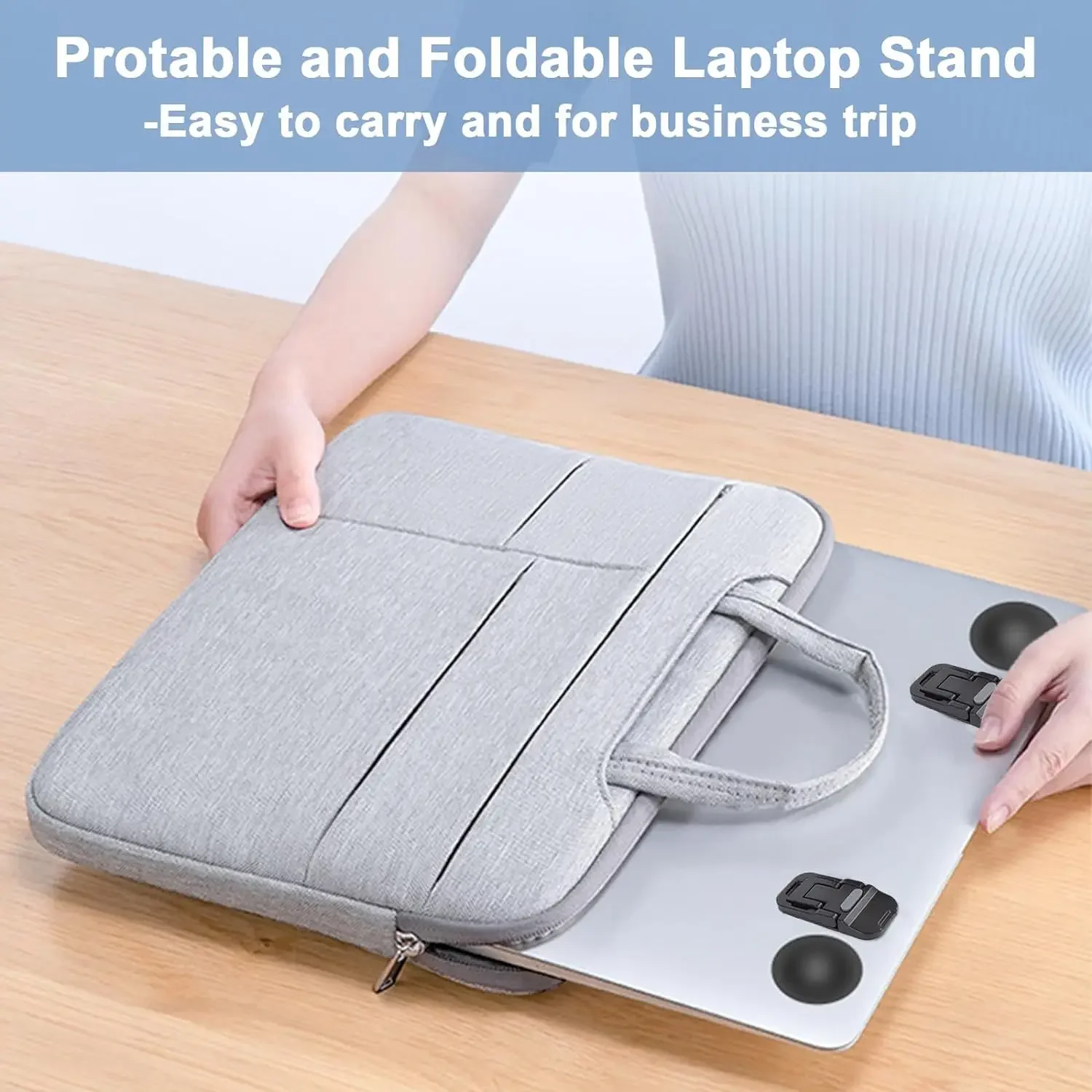 Foldable Portable Laptop & Tablet Stand Set - Adjustable Cooling Riser and Support Holder