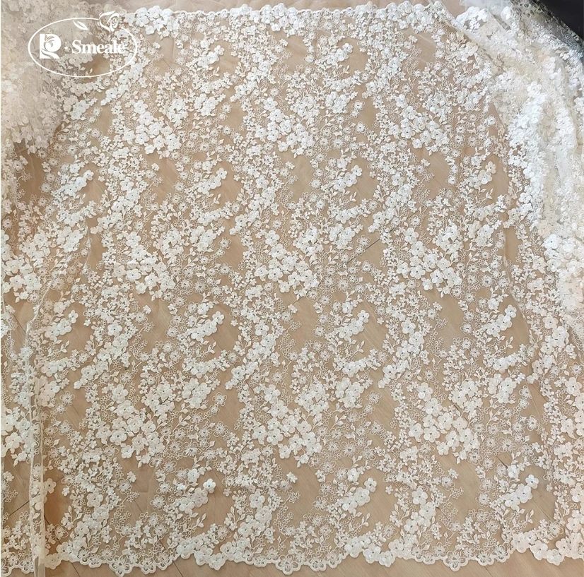 Pailletten Spitze Blumen Braut Stoff, Hochzeitskleid, Kopfschmuck Rock, DIY Hand Nähzubehör, Kleidung, Weiß
