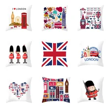 

Fashion Vintage British London Cushion Cover England Sofa Decorative Pillowcase Party Home Decoration Pillow Case Pillowslip