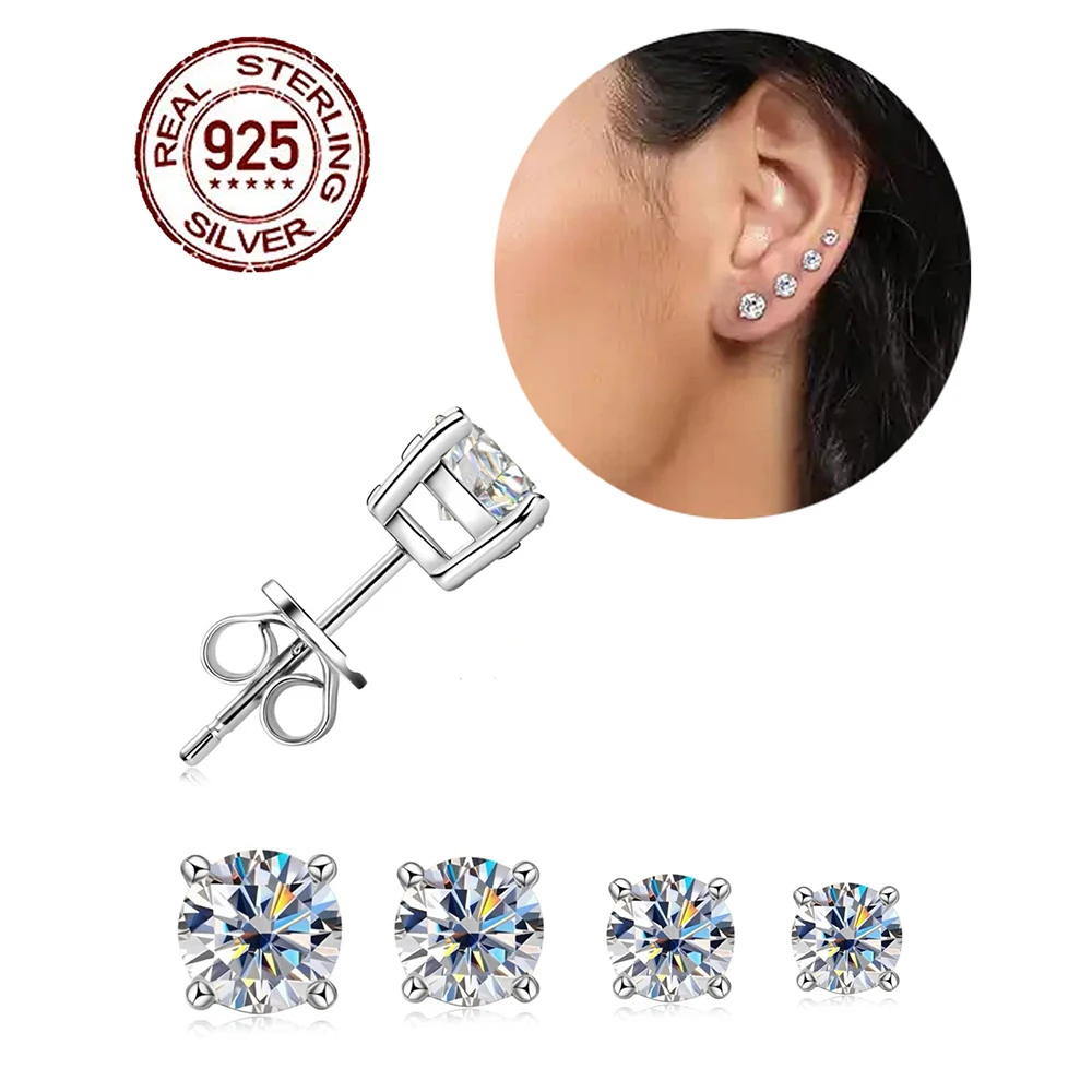 CWWZircons Ohrstecker aus 100 % Sterlingsilber 925, Schmuckzertifikat, brillante runde CZ-Ohrstecker mit 0,8 ct, für Frauen und Mädchen, Geschenk SE013 – Detail 3