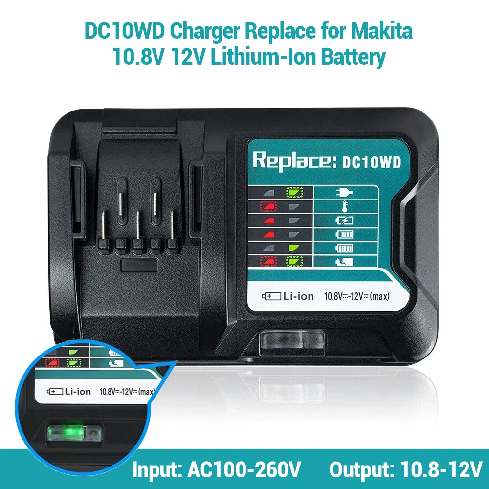 DC10WD BL1015 Battery Charger Replace for MAKITA 10.8V 12V BL1016 BL1021B BL1041