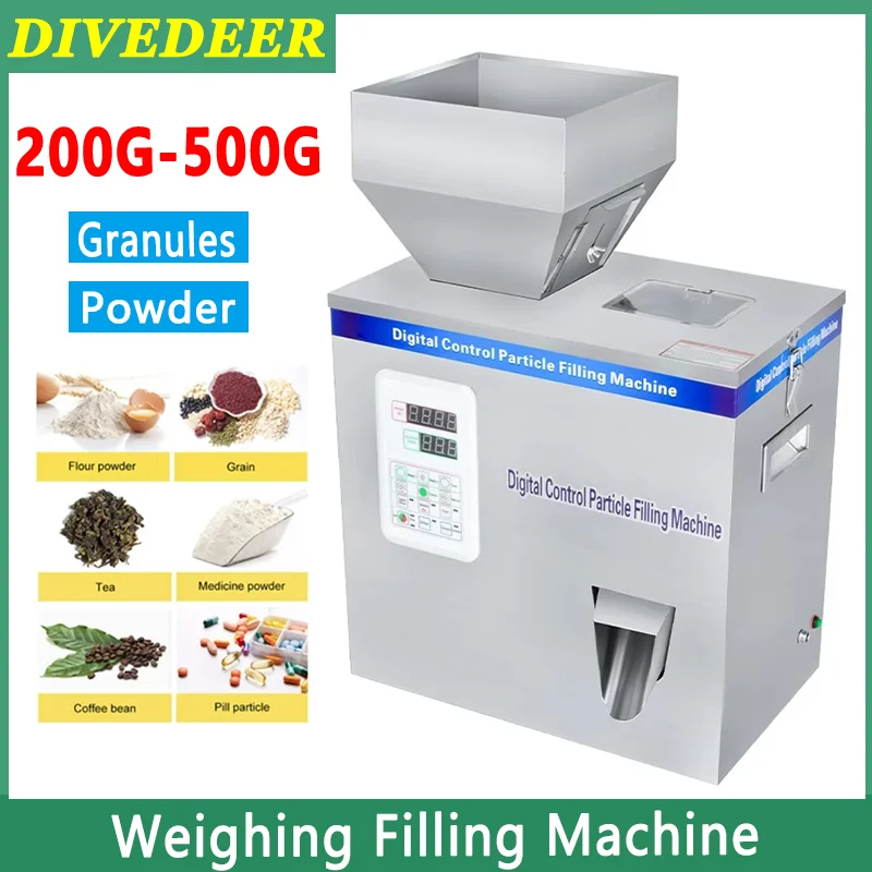 DIVEDEER 200G-500G Automatic Food Weighing Fillng Machine Powder Tea Flax Seed Granular Material Version Filling Machine