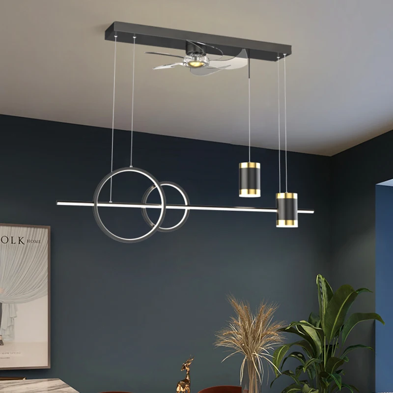Pendant Chandelier Ceiling fan without blades bedroom Ceiling fan lamp fans with lights decorative led lamps
