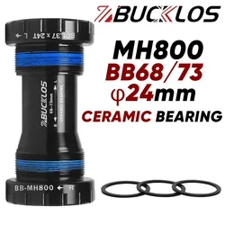 BUCKLOS Sealed Bearing Bicycle Bottom Bracket - Durable Bike BB for Road & Mountain Cycling (MH800 - Black)