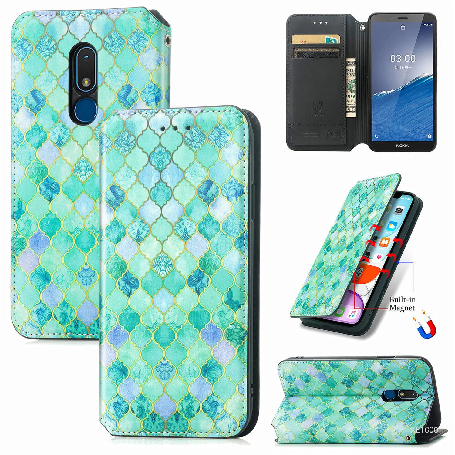 

Fundas Magnetic Phone Leather Case Wallet Clip For Nokia C3 C32 G22 G100 Anti-fall Flip Cover Protective Shell Holder Coque