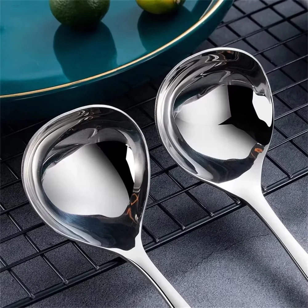 Stainless steel spoons 1pc 304 Stainless Steel Spoon Soup Spoon Rice LongHandle Tableware Set Kitchen Utensils