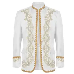 Medieval Gothic Costume for Men Embroidery Baroque CosplayJacket Luxury Wedding Stage Party Stage Performance Palace Blazer