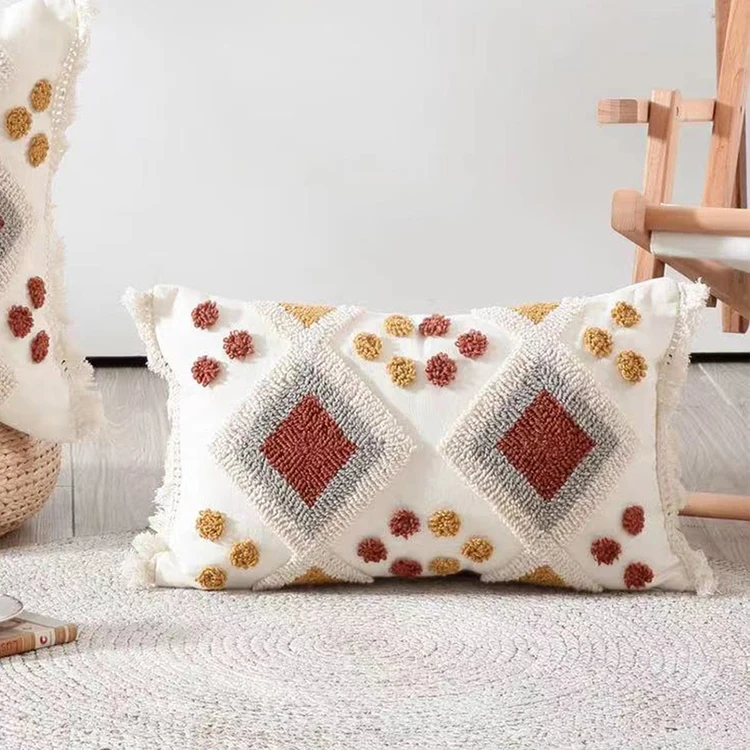 Burt Kissen bezug Elfenbein Boho Stil Orang Dekoration Kissen bezug 45x45cm/30x50cm getuftet für Wohnzimmer Schlafzimmer Schlafs ofa Couch – Detail 6
