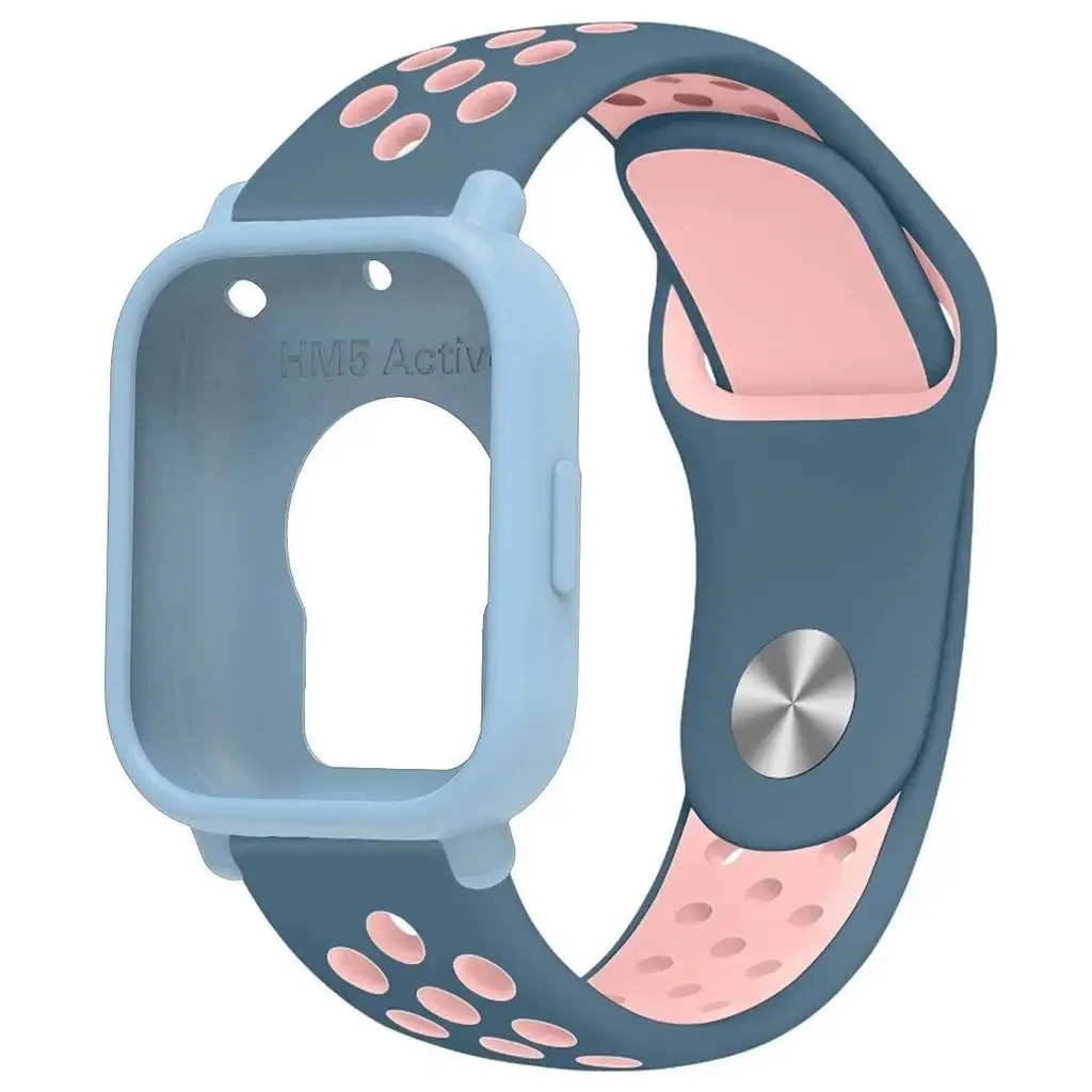 Two-Tone Breathable Sports Silicone Band with Soft Hollow Protector