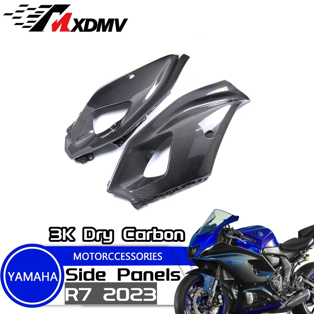 

100% 3K Carbon Fiber Motorcycles Side Panels Cover Parts Kit Fairings Protector Motorcycle Body Part Kit For Yamaha R7 2022 2023