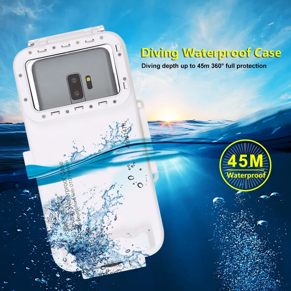 PULUZ 45m/147ft Waterproof Diving Case for 17 Air/ 17 16 15 Pro Photo Video Taking Underwater Housing Cover Android Universal