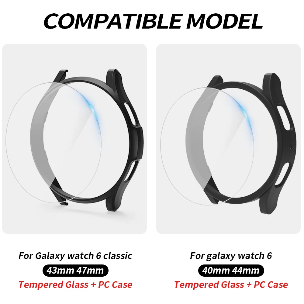 Waterproof Glass Case with Hollow Bumper and Screen Protector