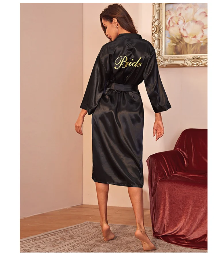 Women Sleepwear Kimono Bathrobe Gown Bride Robes