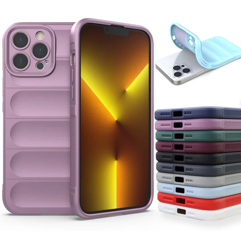 Silikon Darbeye Dayanıklı Darbe Adım Telefon Kılıfı Apple iPhone 15 14 13 12 11 Pro Max Plus Mat Kamera Koruma Yumuşak Tam_voghion.com