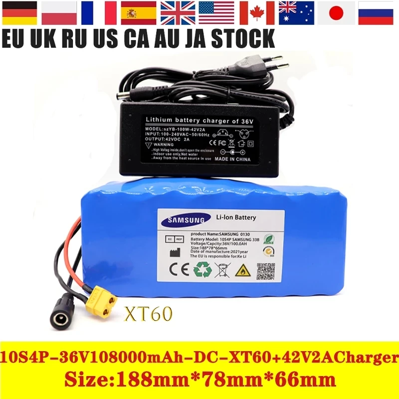 Аккумулятор Nieuwe 36 В 10S4P 1000 Ач 100000 Вт аккумулятор высокой мощности 42 в 54 6 мАч для