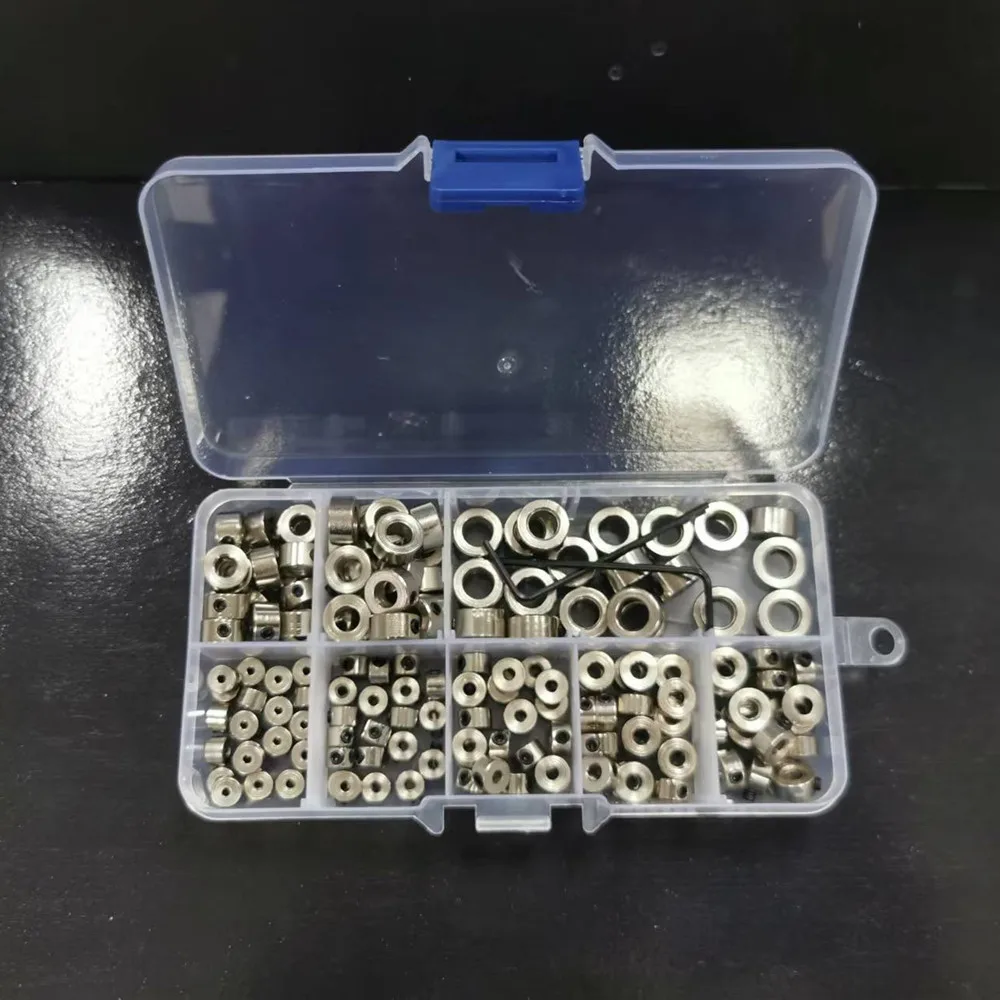 160 Stück 8 Spezifikationen Radkragen Schließfach Welle Achse Stahlbuchse Fahrwerk Stopper Sortiment Kit für RC Flugzeugteile