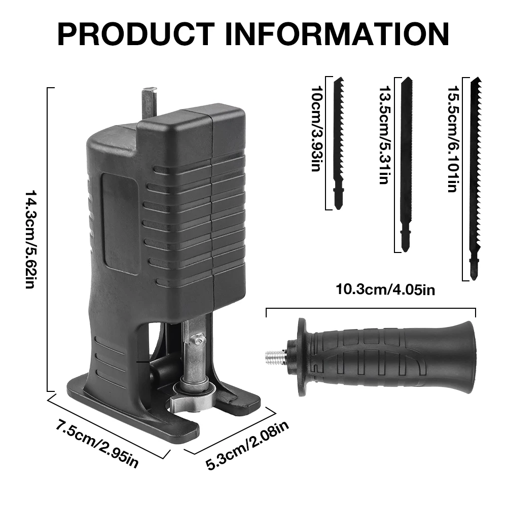 Electric Reciprocating Saw Adapter, Home Cordless Electric Jig Saw, Electric Saw, Suitable For Wood/Plastic/Metal,Cutting Tools 4