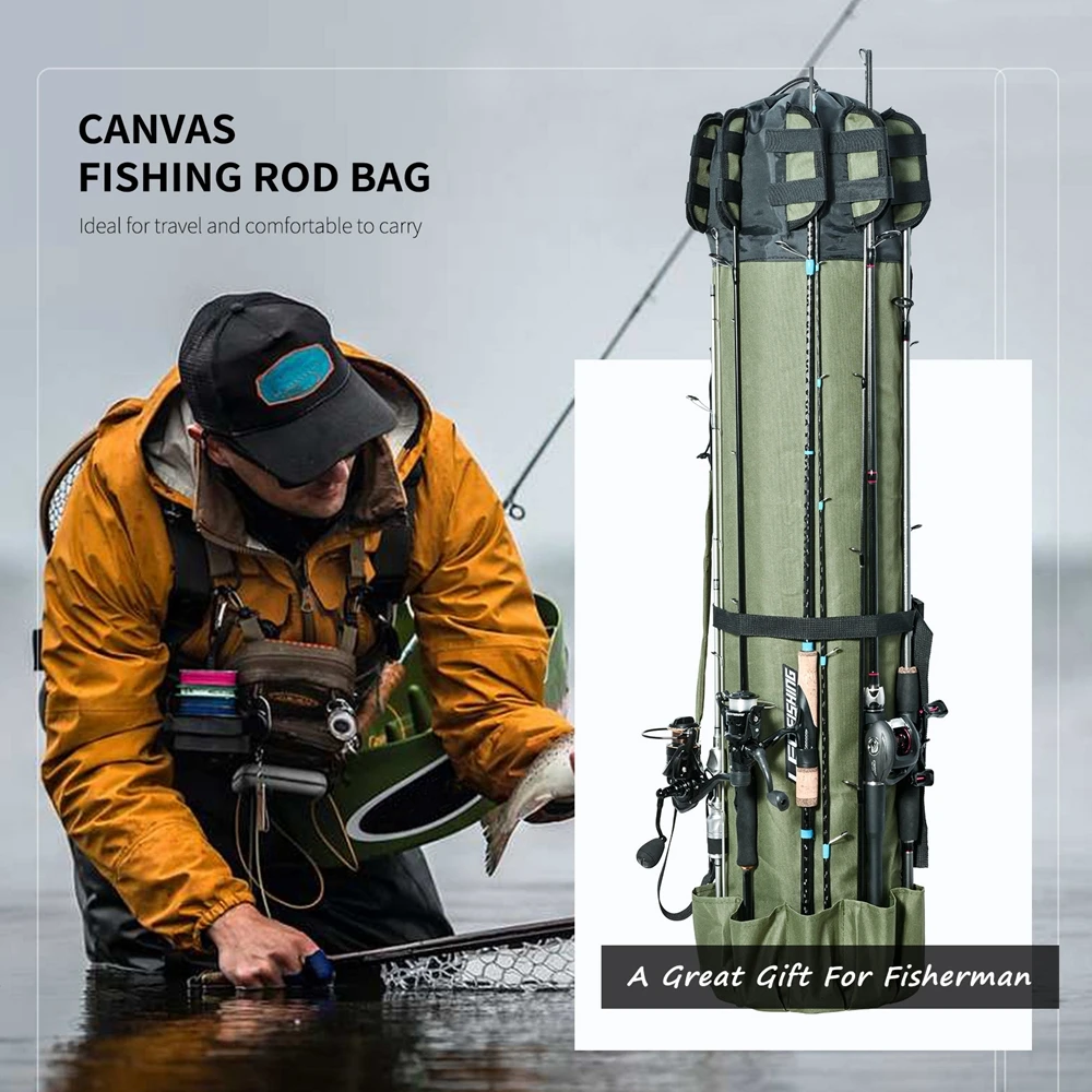 Fishing Rod Case Portable Fishing Pole Carry Organizer Waterproof