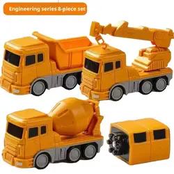 Magnetic Transforming Robot Car Toy for Kids - Engineering Playset with Building Blocks (A)