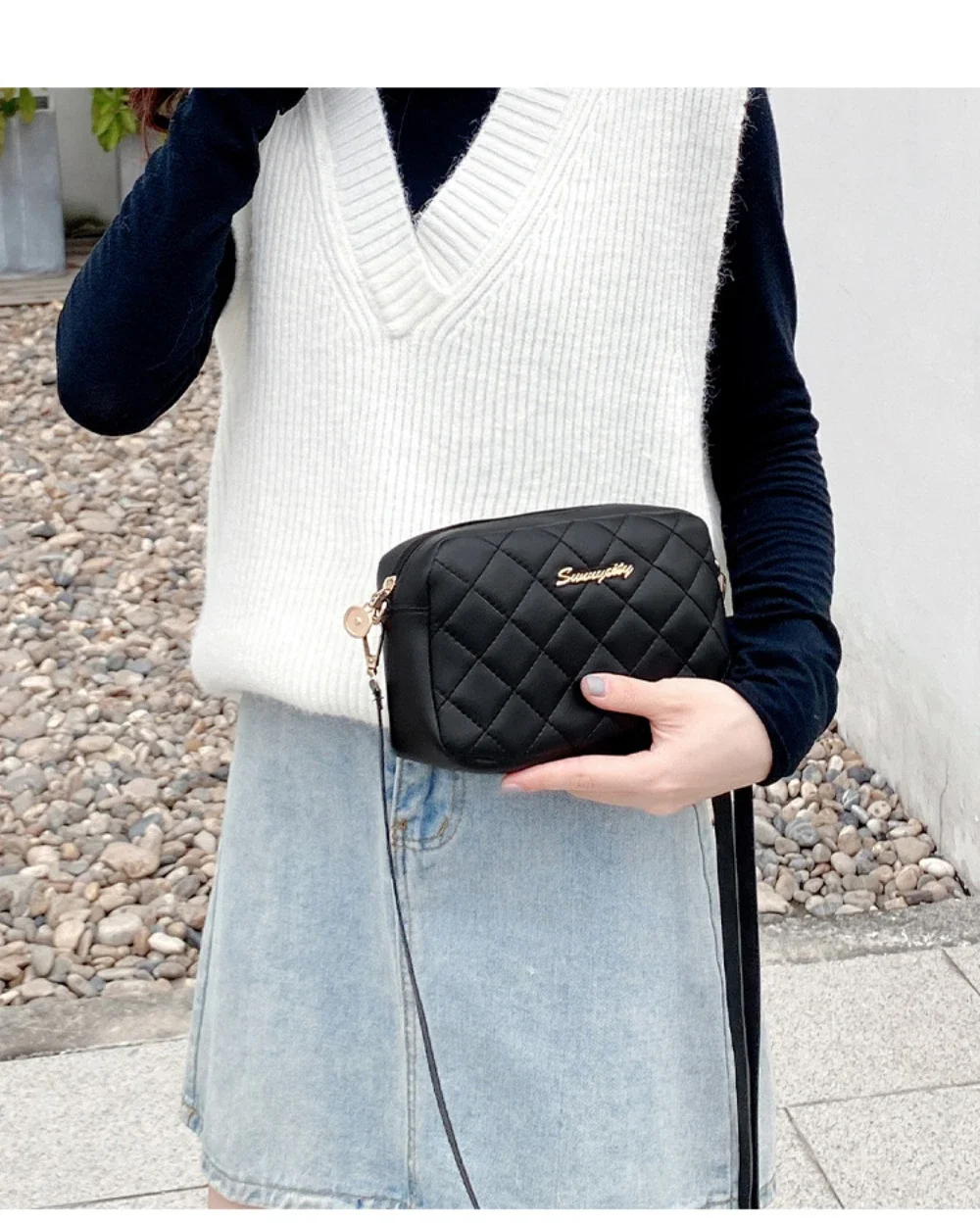 Diamond Quilted Tassel Crossbody