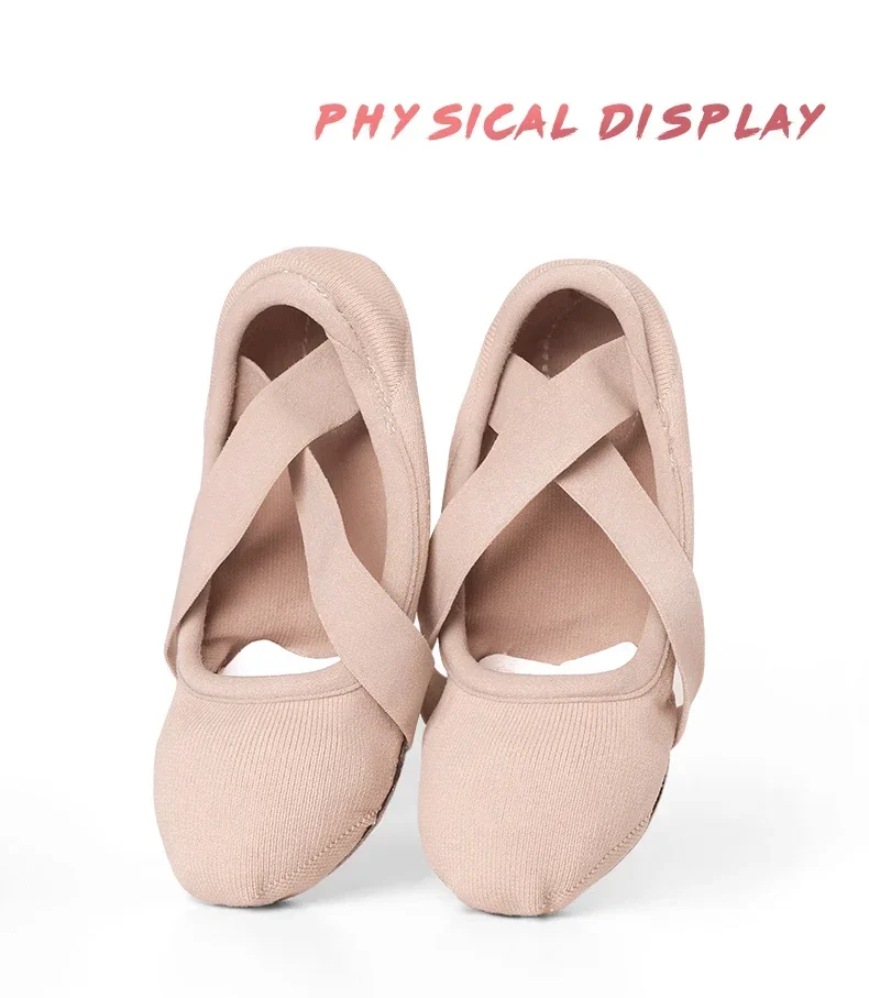 Frau Ballett Schuhe Gymnastik Wohnungen Schuhe Kinder Tanzen Hausschuhe Mädchen Elastische Weiche Tanz Schuhe Frauen Ballett Hausschuhe – Detail 8
