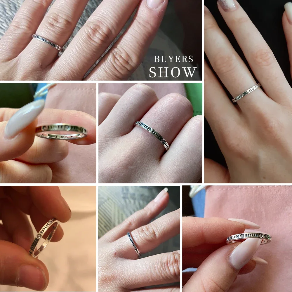 Silver Rings Retro 925 Silver Rings Crystal Blue Green Stone Zircon Trendy Oxidized Hip Hop Style Black Fine Jewelry for Women Men Unisex