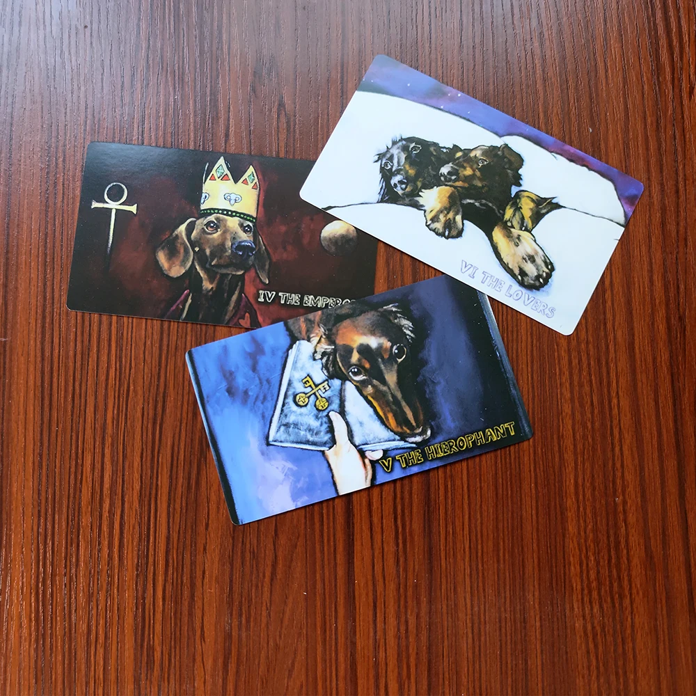 12x7cm Low Rider Dachshund Divination Tarot  78-card deck  for Beginners with Guide Book 6