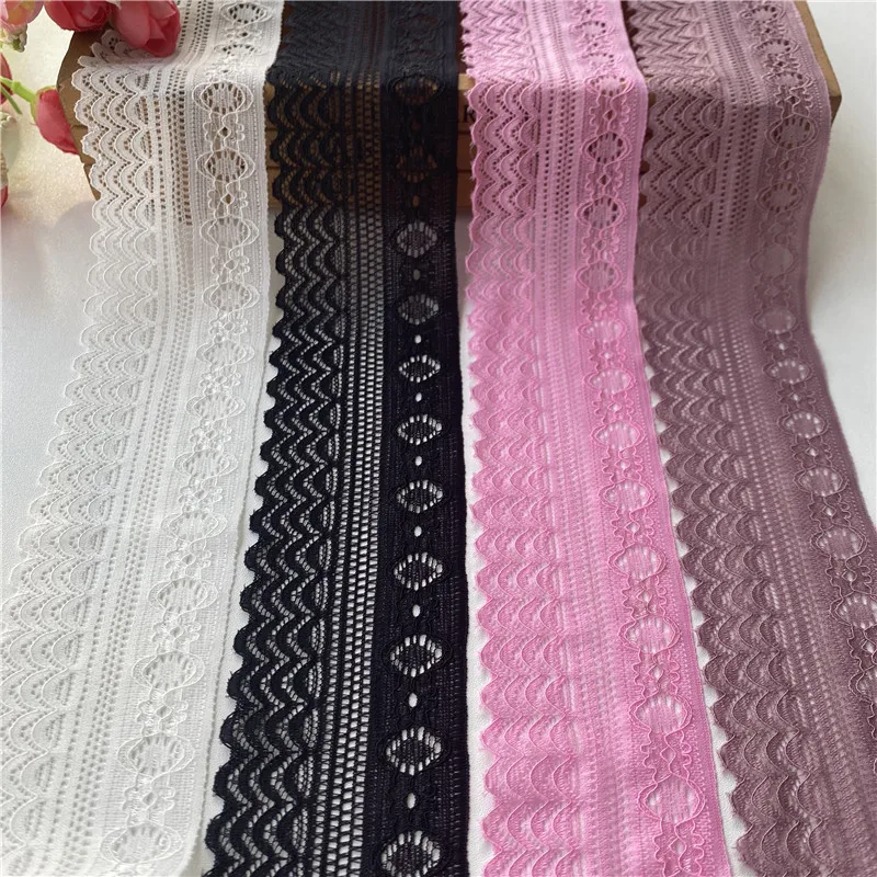 5 Yards High Quality Beautiful Elastic Lace Ribbon Tape 50MM Lace Trim DIY Embroidered for Sewing Decoration African Lace Fabric