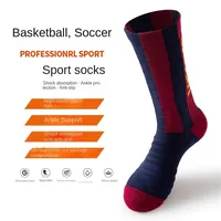 Nouveau 1 paire de chaussettes d'équipe de football, chaussettes de sport respirantes à fond de serviette épaisse pour entraînement antidérapant pour adultes 6