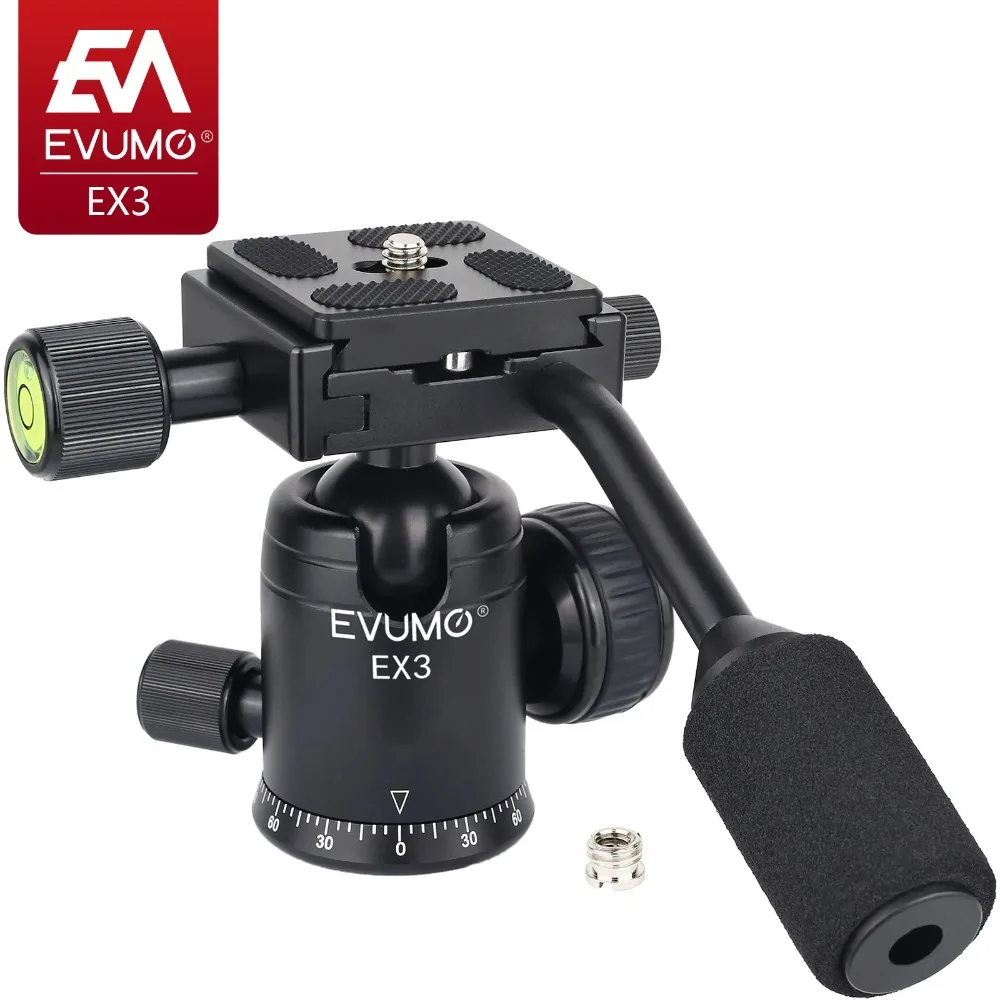 Tripod Ball Head Handle 360° Rotating Panoramic Ballhead with Q.R Plate for Trip